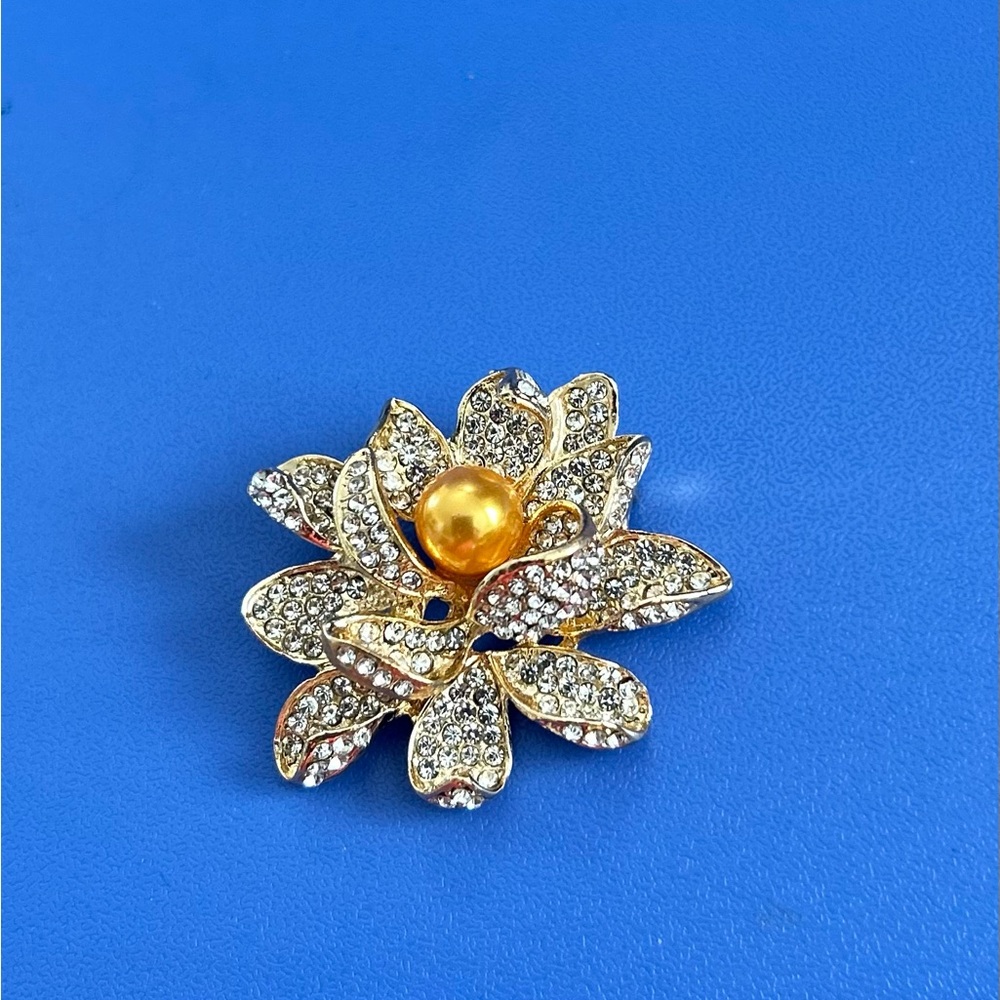 Gold and Silver Floral Brooch
